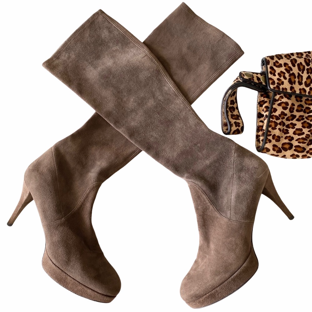 Stuart Weitzman ✦ Tall Suede Platform Heel Boot ✦ - Picture 5 of 11